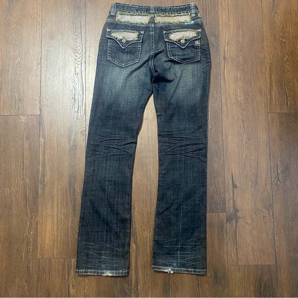 Rock and Roll cowgirl mid rise dark denim 30x34 jeans - Picture 3 of 9